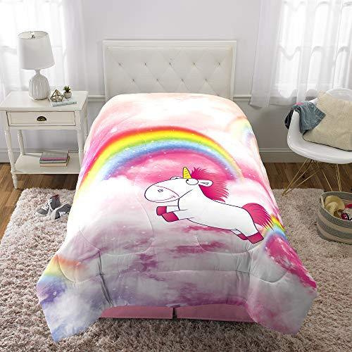 Franco Kids Bedding Super Soft Microfiber Comforter, Twin Size 64 x 86, Fluffy Unicorn