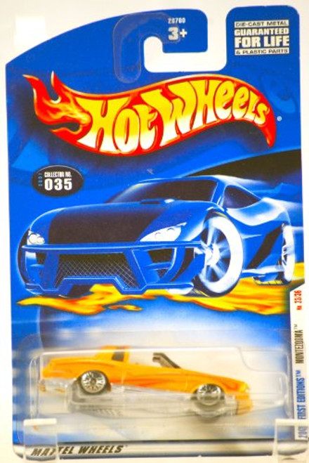 2000 - Mattel / Hot Wheels - Montezooma (Monte Carlo) - Custom Yellow - 2001 First Editions - #23 of 36 - Collector #035 - T Top - MOC - LImited Edition - Collectible