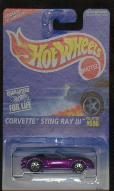 Hot Wheels 1995-595 PURPLE Corvette Sting Ray III 1:64 Scale Hot Wheels 1995-595 PURPLE Corvette Sting Ray III 1:64 Scale