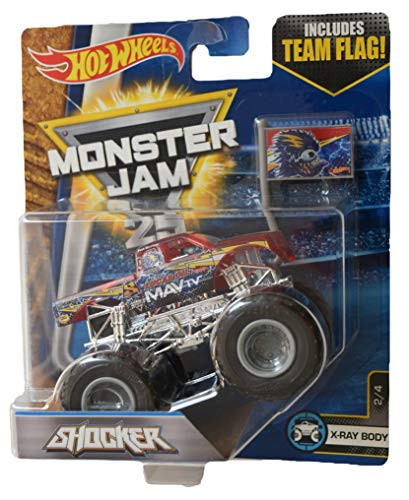 Hot Wheels Monster Jam 1:64 Scale x-ray Body 2/4, Shocker Includes Team Flag