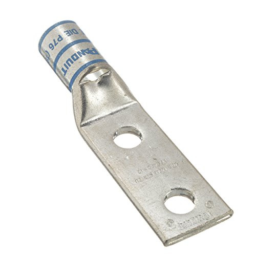 Panduit LCD6-10B-L Code Conductor Copper Compression Lug, 2 Hole, #6 AWG, #10 Stud, .75-Inch Hole Spacing