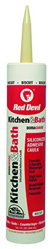 Red Devil 040620 Kitchen & Bath Siliconized Acrylic Caulk, Almond, 10.1-Ounce