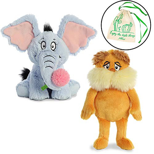 Aurora Dr Seuss 12" Stuffed Animal Duo: Horton and The Lorax, with Cotton Giftbag Aurora Dr Seuss 12" Stuffed Animal Duo: Horton and The Lorax, with Cotton Giftbag