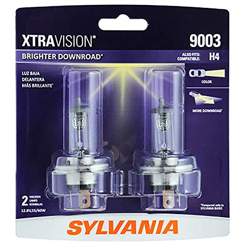 SYLVANIA - 9003 XtraVision - High Performance Halogen Headlight Bulb, High Beam, Low Beam and Fog Replacement Bulb (Contains 2 Bulbs) SYLVANIA - 9003 XtraVision - High Performance Halogen Headlight Bulb, High Beam, Low Beam and Fog Replacement Bulb (Contains 2 Bulbs)