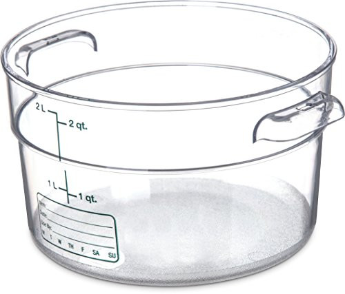 Carlisle 1076307 StorPlus Polycarbonate Round Food Storage Container, 2 Quart, Clear