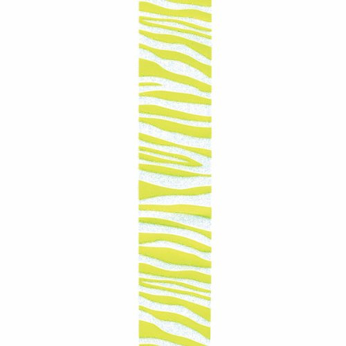 Offray Zebra Crystal Craft Ribbon, 3/8-Inch x 12-Feet, New Chartreuse