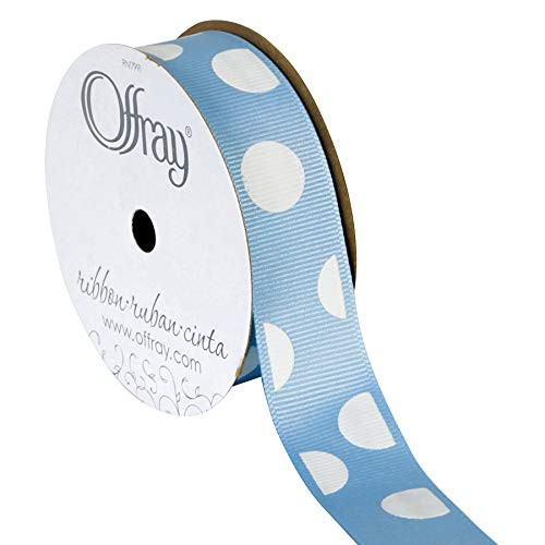 Offray Random Dot Puff Craft Ribbon, 7/8-Inch x 9-Feet, Blue