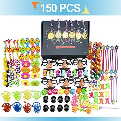 150Pcs Party Favor Toy Assortment Pack. Birthday Party Favors for Kids, Bulk Toy Sets for Piñata Filler, Carnival Prizes Game, Events, School Classroom Rewards for Kids, Boys and Girls