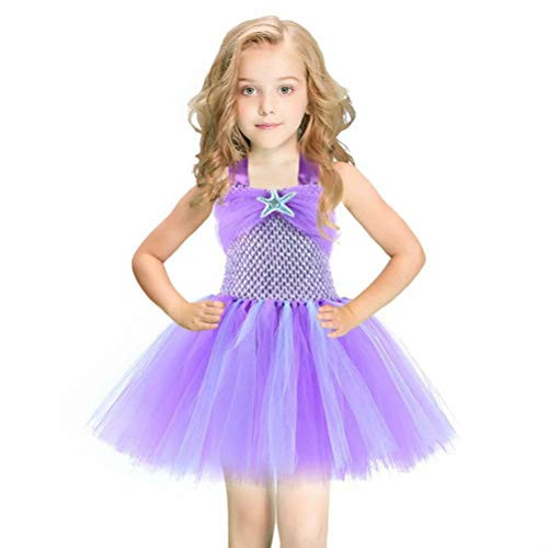 Tsyllyp Mermaid Princess Tutu Dress for Girls Birthday Party Halloween Costume Outfit Purple Tsyllyp Mermaid Princess Tutu Dress for Girls Birthday Party Halloween Costume Outfit Purple