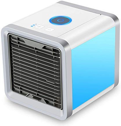 QSLLER Personal Space air Cooler Mini air Conditioner Desktop Cooling Fan air humidifier air Purifier Portable air Cooler USB Evaporative Coolers with Waterbox 3 Speed
