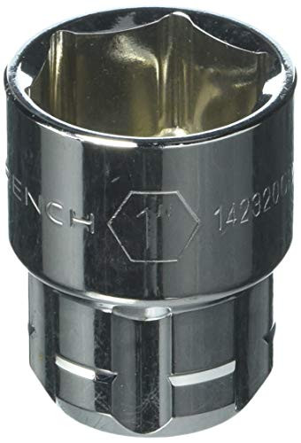 GearWrench 142320GR 1/2" Drive Pass Thru 6 Point Standard SAE Socket 1"