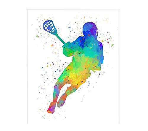 Lacrosse Player Abstract Wall Art 8" x 10" UnFramed Print, Art Print Ideal for Lacrosse Coaches, Players and Fans