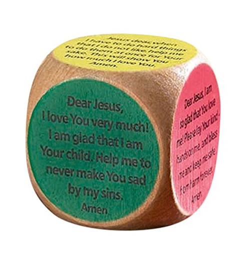 Prayer Cubes Wooden Children's with 6 Prayers, 1 5/8 Inch Prayer Cubes Wooden Children's with 6 Prayers, 1 5/8 Inch