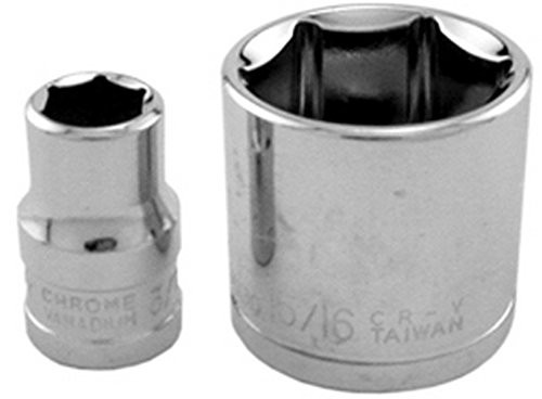 K-T Industries 3/8" Drive 6-Point Regular Socket, 1"