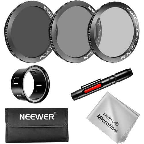 Neewer for DJI Phantom 3 Standard, 37MM Filter Kit: (3)Filters(CPL / ND4 / ND8)+(1)Filter Adapter+(1)Lens Cleaning Pen+(1)Cleaning Cloth, Not for DJI Phantom 3 Professional & Advanced