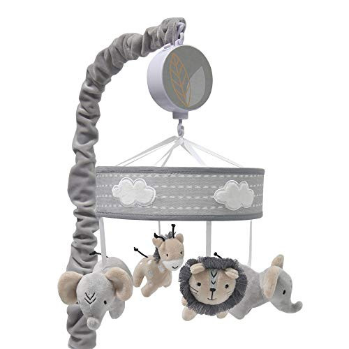 Lambs & Ivy Jungle Safari Musical Baby Crib Mobile - Gray, Beige, White, Animals Lambs & Ivy Jungle Safari Musical Baby Crib Mobile - Gray, Beige, White, Animals