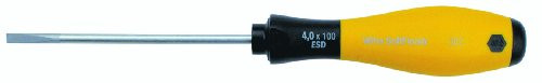 Wiha 30242 Slotted Screwdriver, ESD Safe with SoftFinish Handle, 3.0mm
