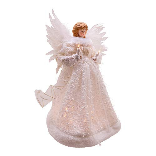 Kurt Adler Kurt S. Adler 12-Inch UL 10-Light White Angel Treetop,