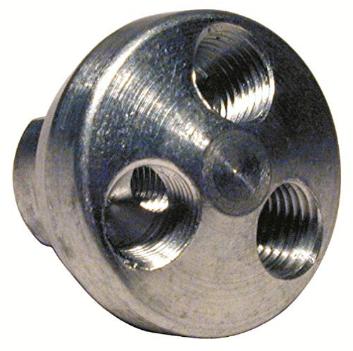 Plews & Edelmann 3408 3-Way Air Line Supply Manifold (1/2-14 Inlet, 1/4-18 NPT Outlets)