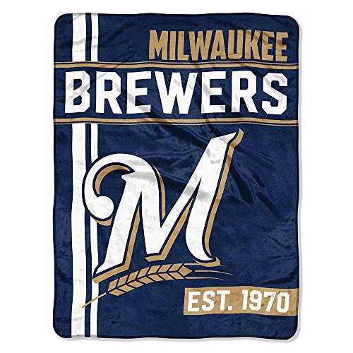 The Northwest Company MLB Milwaukee Brewers Micro Raschel Throw, One Size, Multicolor