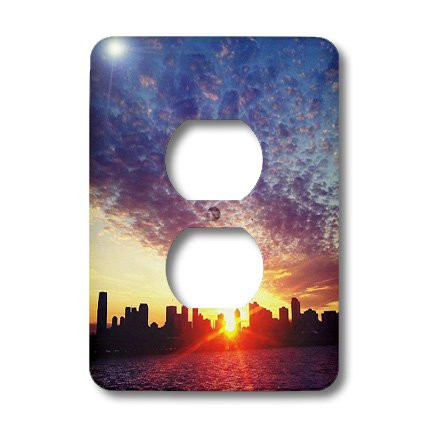 3dRose lsp_40593_6"New York City Sunset" 2 Plug Outlet Cover