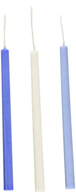 Rite Lite Judaica Chanukah Candles Set - 45 Deluxe Frosted Blue and White Hanukkah Candles for Menorah