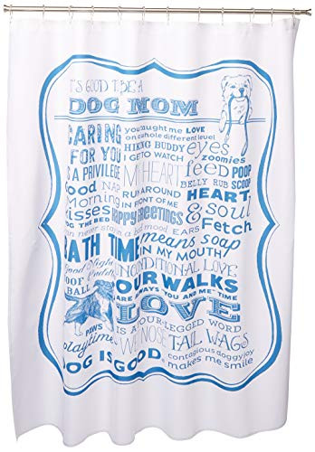 One Bella Casa Dog Mom Shower Curtain, 71 by 74-Inch