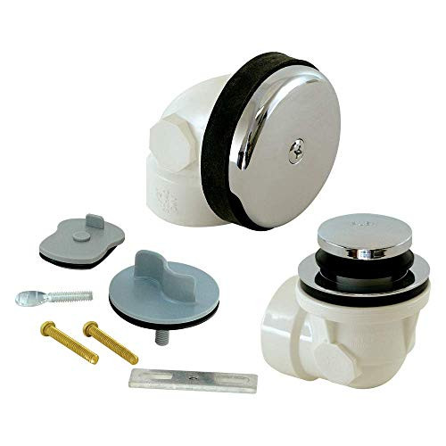 Eastman 35272 1-1/2-inch Schedule 40 PVC Two-Hole Bath Waste with Test Kit, Tip-Toe Stopper, 3/8-inch Threaded Drain