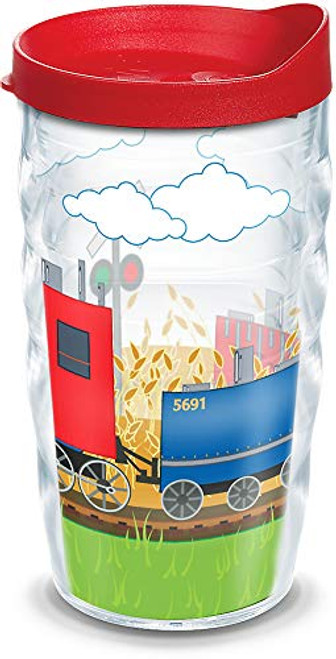 Tervis 1127116 Trains Insulated Tumbler with Wrap and Red Lid, 10oz Wavy, Clear Tervis 1127116 Trains Insulated Tumbler with Wrap and Red Lid, 10oz Wavy, Clear