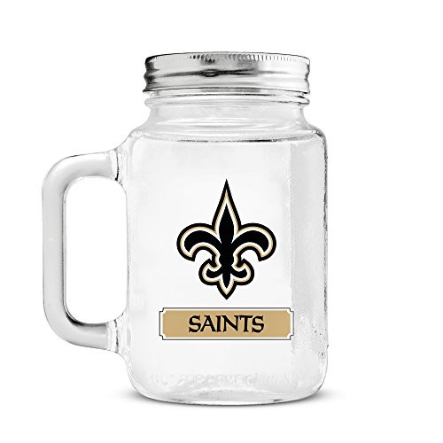 NFL New Orleans Saints 20oz Glass Mason Jar NFL New Orleans Saints 20oz Glass Mason Jar