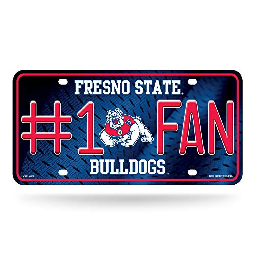 Rico Industries NCAA Fresno State Bulldogs #1 Fan Metal License Plate Tag