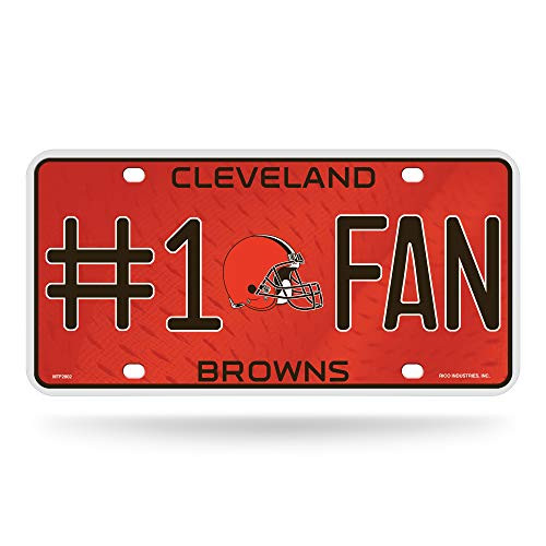 NFL Cleveland Browns #1 Fan Metal License Plate Tag
