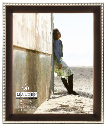 Malden International Designs Classic Bronze Metal With Silver Beads 2-Tone Picture Frame, 8x10, Bronze