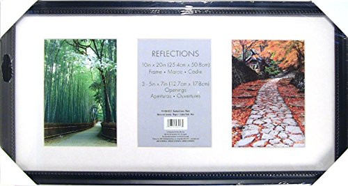 Darice 44148A-0357 Beaded Wood Reflections Frame, 10 by 20-Inch, Black