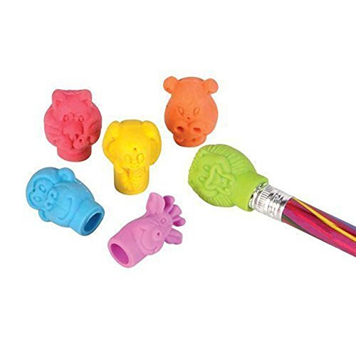 144 (1 Gross) ~ Neon Zoo Animal Pencil Top Erasers ~ New ~ Party Favors, School Supplies, Safari Jungle Animal Erasers