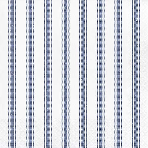 Navy Ticking Stripe Napkins, 48 ct