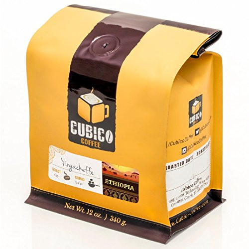 Ethiopia Yirgacheffe Coffee - Ground Coffee - Freshly Roasted Coffee - Cubico Coffee - 12 Ounce (Single Origin Ethiopian Coffee)