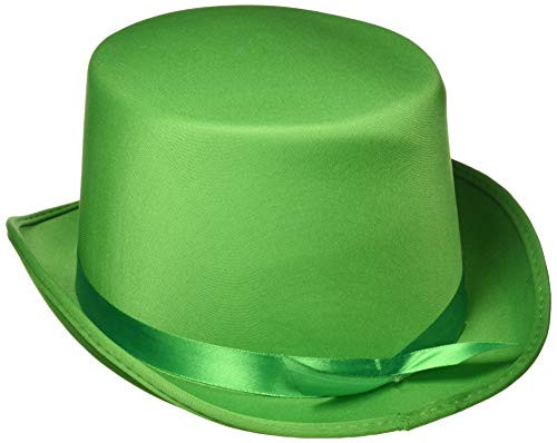 Loftus International Satin Ribbon Halloween Costume Top Hat Green One-Size (7 1/4") Novelty Item