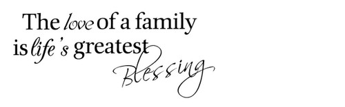 The love of a family is life's greatest Blessing wall quote wall decals wall decals quotes