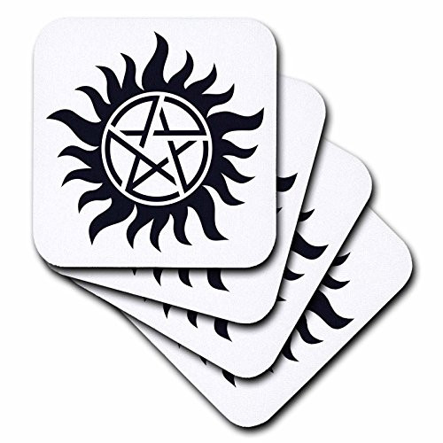 3dRose CST_193333_1 Supernatural Symbol, Soft Coasters, (Set of 4)