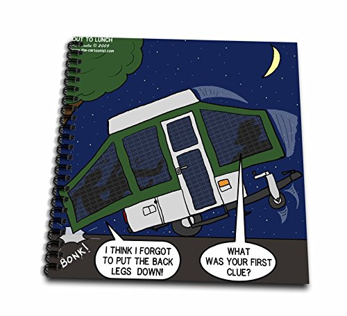 3dRose db_4513_1 Pop-Up Camper Set-Up Problems Drawing Book, 8 by 8"