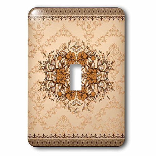 3dRose LSP_77738_1 Pretty Beige Vintage Floral Design Single Toggle Switch