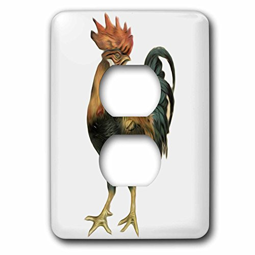3dRose lsp_119023_6 Vintage Antique Bird Illustration Cock Rooster Chicken 2 Plug Outlet Cover 3dRose lsp_119023_6 Vintage Antique Bird Illustration Cock Rooster Chicken 2 Plug Outlet Cover