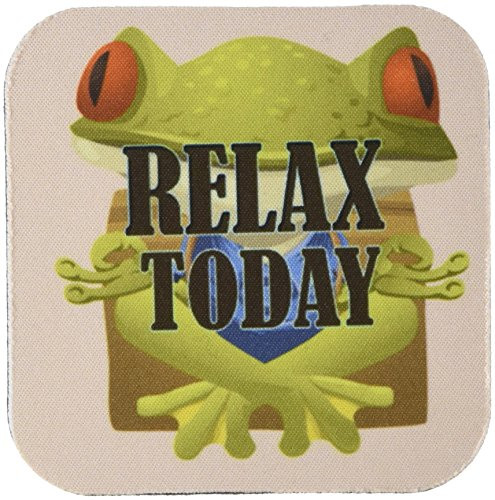 3dRose CST_215151_2 Relax Today Popular Frog Yoga Soft Coasters (Set of 8)