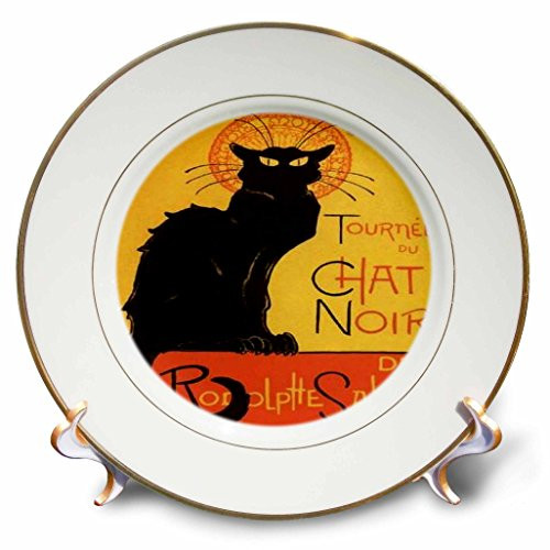3dRose cp_46907_1 Le Chat Noir-Advertising, Art Nouveau, Black cat, cat, Cats, Chat Noir, le Chat-Porcelain Plate, 8" 3dRose cp_46907_1 Le Chat Noir-Advertising, Art Nouveau, Black cat, cat, Cats, Chat Noir, le Chat-Porcelain Plate, 8"
