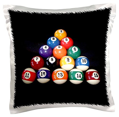 3dRose pc_3317_1 Billiards Balls Pool-Pillow Case, 16 by 16"