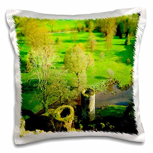 3dRose pc_45381_1 View from Above Looking Down on Blarney Castle in Ireland Edited in a Tilt Shift to Look Miniature-Pillow Case, 16 by 16"