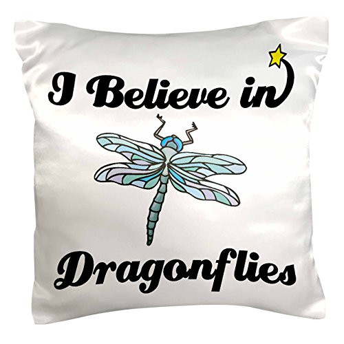3dRose pc_105121_1 I Believe in Dragonflies-Pillow Case, 16 by 16"