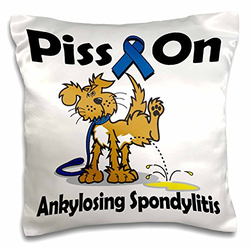 3dRose pc_115781_1 Piss On Ankylosing Spondylitis Awareness Ribbon Cause Design-Pillow Case, 16 by 16"