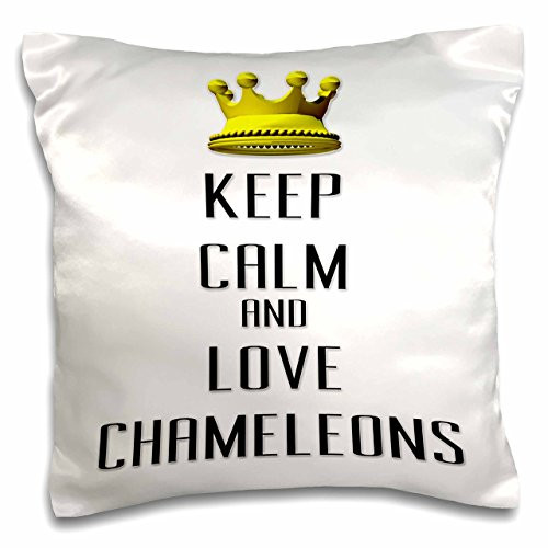 3dRose pc_120985_1 Gold Crown Keep Calm and Love Chameleons-Pillow Case, 16 by 16" 3dRose pc_120985_1 Gold Crown Keep Calm and Love Chameleons-Pillow Case, 16 by 16"